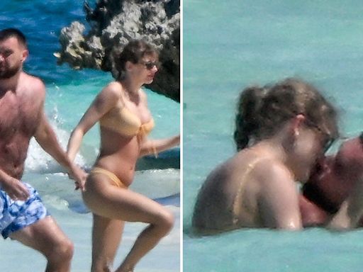 Taylor Swift & Travis Kelce Pack on PDA While Swimming In the Bahamas