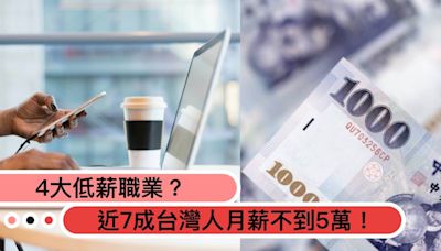 近7成台灣人月薪不到5萬！什麼工作最慘？主計處點名「4大低薪職業」