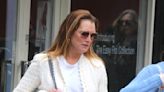 Brooke Shields Upgrades Cropped Jeans With Crisscross Crystal Chain Flats for Mother’s Day With Her Daughters