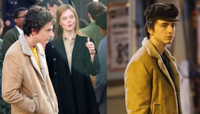 Timothee Chalamet & Elle Fanning Film Scenes for Bob Dylan Biopic ‘A Complete Unknown’ in New Jersey