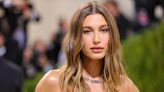 Hailey Bieber Dons Sheer Crop Top Over Little Black Bikini For Night Out