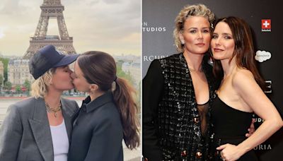 Sophia Bush and Ashlyn Harris Kiss in Front of the Eiffel Tower on Romantic Paris Getaway