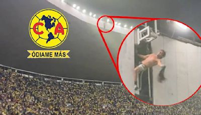 ¡Se creyó águila! Aficionado del América subió a techo de estadio Azteca en final contra Cruz Azul