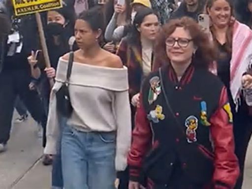Susan Sarandon joins anti-Israel protest at Columbia University months after being dropped by talent agency