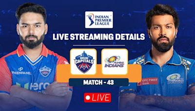 DC vs MI: Live streaming details, when and where to watch match 43 of IPL 2024