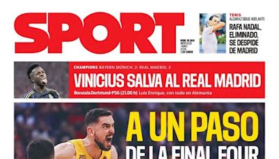 Esta es la portada SPORT de hoy, miércoles 1 de mayo de 2024