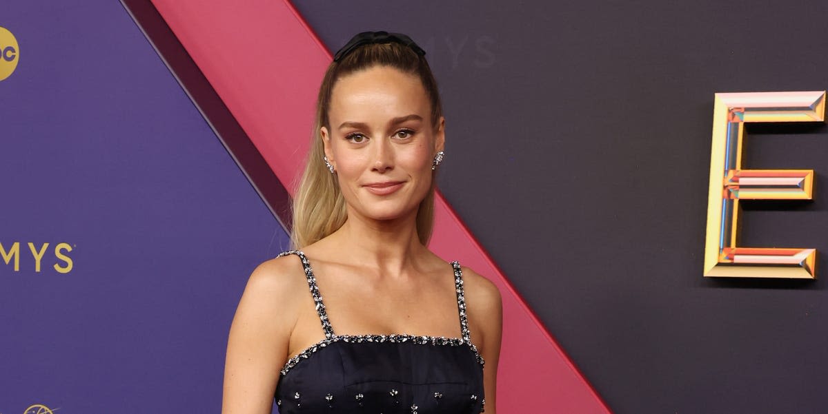 Brie Larson Channels the ’60s in a Custom Chanel Midi Dress at the 2024 Emmys