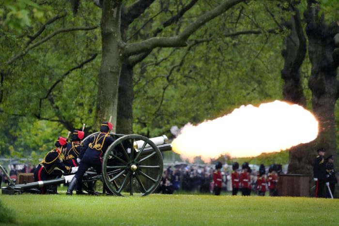 King Charles III's coronation anniversary is marked by ceremonial gun salutes across London