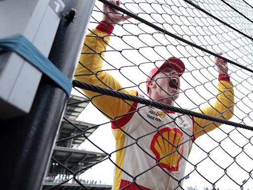 Josef Newgarden jumped into the stands (again!) to celebrate with fans after close Indy 500 win