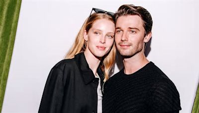 Patrick Schwarzenegger looks smitten with fiancée Abby Champion on break from photoshoot for Emporio Armani with Barbara Palvin