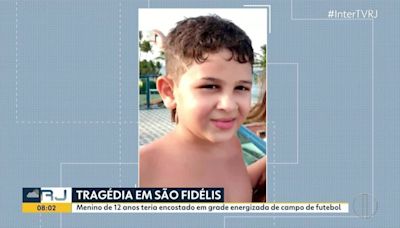 Menino de 11 anos morre após levar choque em grade de escolinha de futebol em São Fidélis, diz família