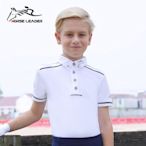 馬術T恤兒童戶外馬術服裝夏季兒男款騎馬短袖騎士服裝比賽襯衫~可開發票