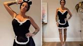 Katie Price shows off HUGE tattoos and new boob job in sexy French maid outfit