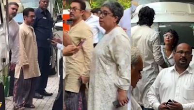 Aamir Khan attends ex-wife Reena Dutta's father's funeral with son Junaid Khan