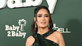 Salma Hayek 'Breaks the Internet' Wearing Blue Patterned Bikini in Dreamy Oceanview Snaps