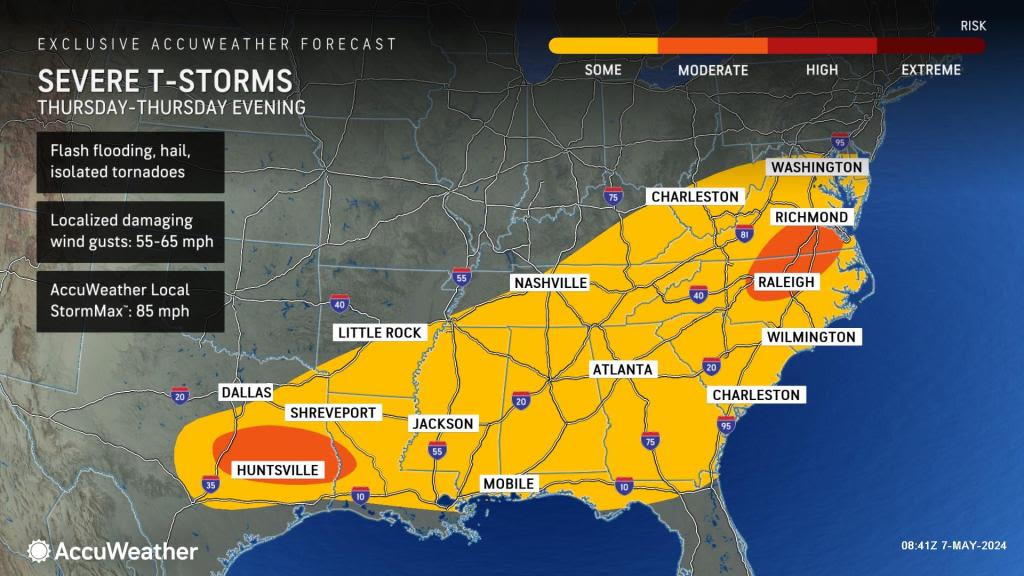 Severe weather to extend to Atlantic, Gulf coasts later this week