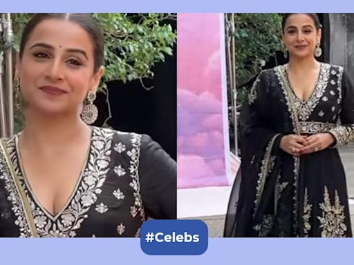 Vidya Balan sets ethnic fashion goals with black and white anarkali suit