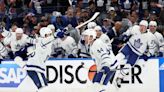 Maple Leafs' Morgan Rielly sparks line brawl with hit, scores in overtime against Lightning