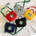 【熱賣精選】STARBUCKS [五種顏色] 2022 星巴克帆布袋 Niche 印花女士包拉鍊帆布袋可以手持或單肩 K