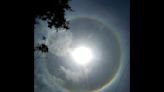 Bright ring of light in the sky: Cloud crystals create halo around sun
