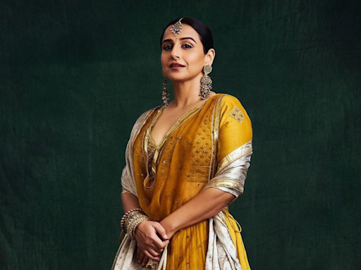 Vidya Balan Makes A Case For Sustainable Fashion With Lehenga Dyed With Marigolds Offered at Siddhivinayak