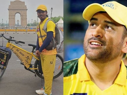 MS Dhoni's die hard fan travels 1200 KM on bicycle, camps outside Thala's Ranchi farmhouse to meet idol