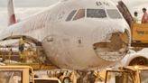 Austrian Airlines plane badly damaged by hailstorm during flight