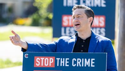 Pierre Poilievre targets safe supply program in testy London news conference