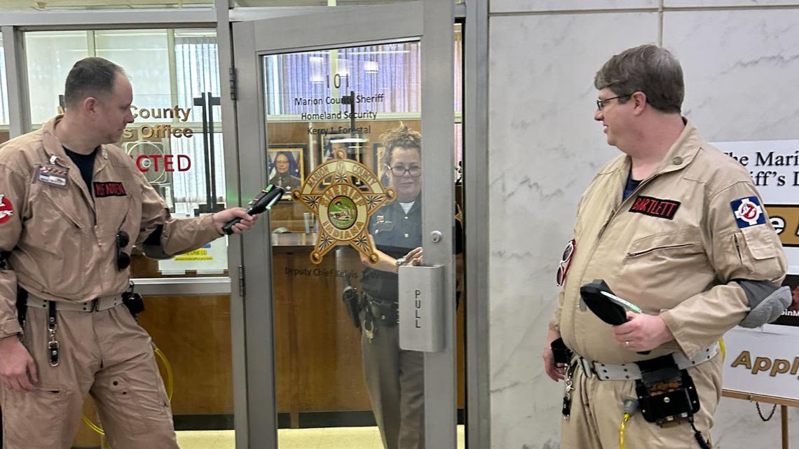 Ghostbusters patrol the City-County Building while raising funds for charity