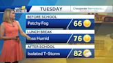 Sunny and less humid for Tuesday with temps in low 80's