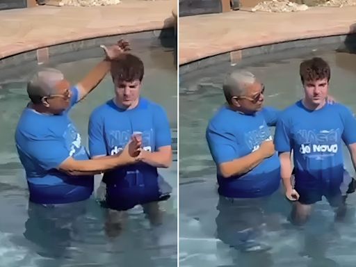 Filho de Gugu se batiza em igreja evangélica nos Estados Unidos; vídeo