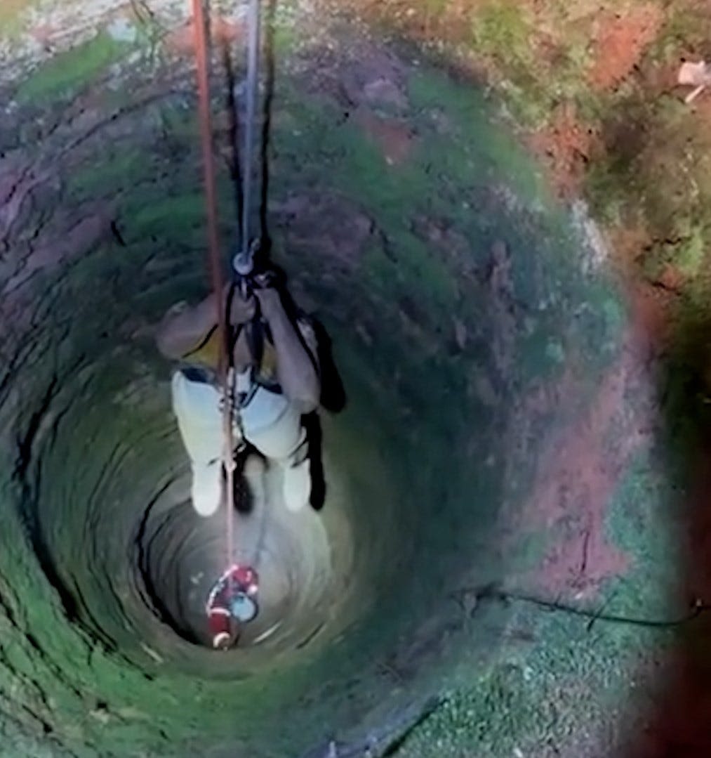 Watch as rescuers save Georgia man who fell down 50-foot well while looking for phone