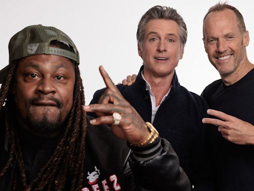 Gavin Newsom Launches Podcast With NFL Legend Marshawn Lynch