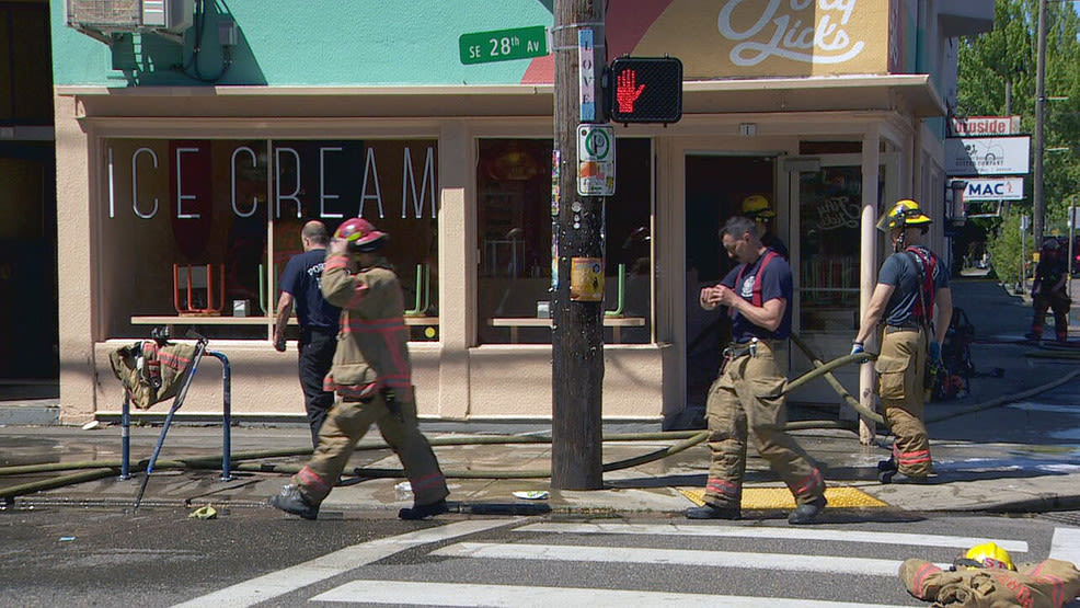 Fire severely damages Fifty Licks Ice Cream shop on East Burnside
