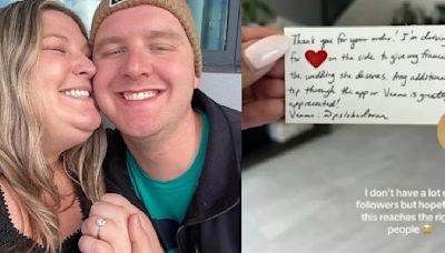 Food delivery driver's viral tip note wins hearts, and social media users are funding his wedding