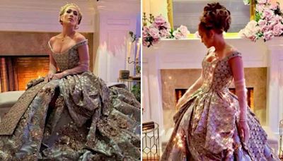 Jennifer Lopez wore a Manish Malhotra gown for her Bridgerton-themed birthday bash