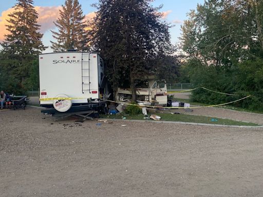 Mountie, civilians injured after man hijacks, crashes occupied RV in Lloydminster campground: RCMP