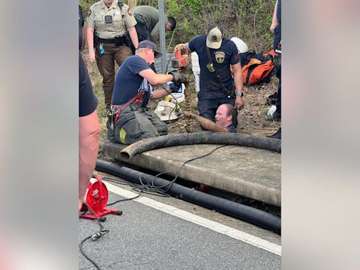 Man trapped in storm drain for more than a day rescued in Catoosa County