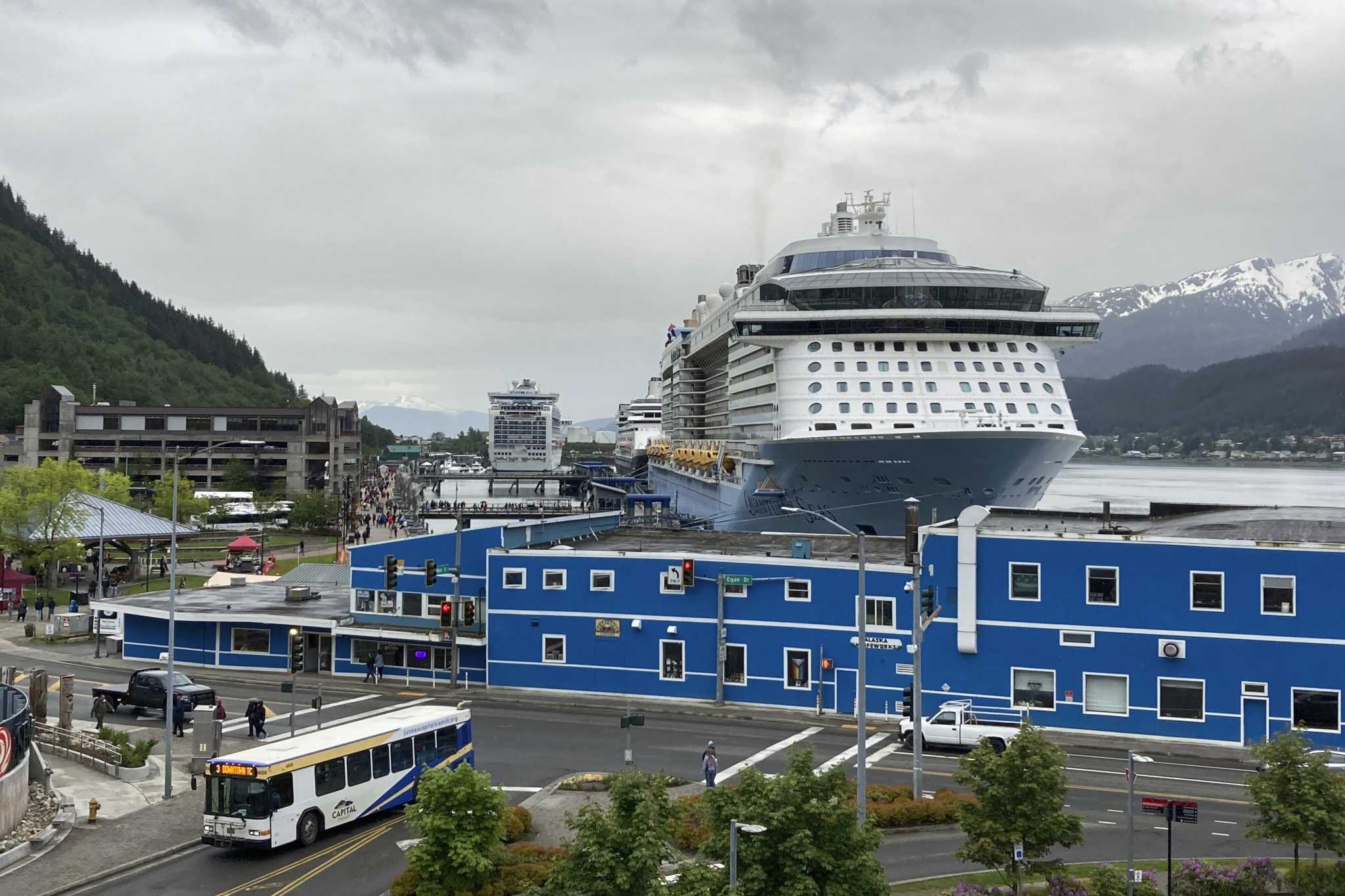 A new agreement would limit cruise passengers in Alaska's capital. A critic says it falls short