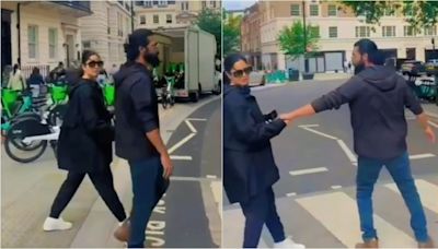 Watch: Katrina Kaif stops Vicky Kaushal as she spots a camera on them in London