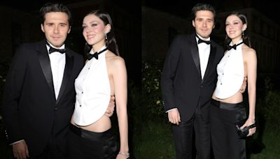 Brooklyn Beckham and Nicola Peltz Coordinate in Tuxedo Suiting at Victoria Beckham’s Spring 2025 Show During Paris Fashion Week