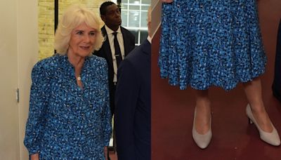 Queen Camilla Shines in Kitten Heels and Printed Dress at RADA Appearance in London