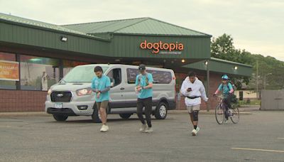 Dogtopia regional manager and friends running to help veterans acquire service dogs