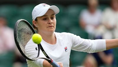 Ash Barty plays exhibition doubles match at Wimbledon but happy to stay retired