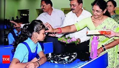 Students receive warm welcome as schools reopen | Raipur News - Times of India