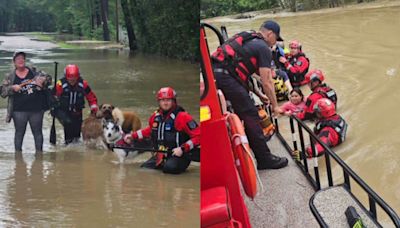 Así avanza el rescate de personas y animales durante las inundaciones al norte del condado Harris