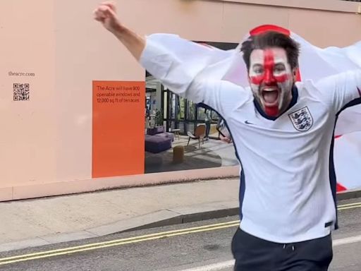 Mark Wright and Olly Murs caught being 'hooligans' by Michelle Keegan after England win