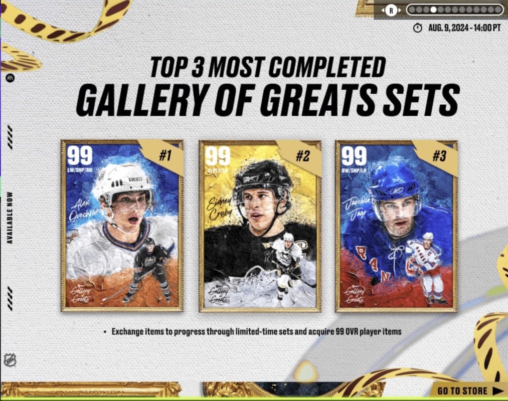 New 99 Overall Sidney Crosby, Alex Ovechkin, and Jaromir Jagr Cards in NHL 24