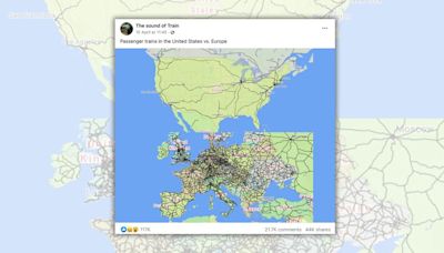 About Those Viral Maps Supposedly Comparing US vs. Europe Passenger Train Lines