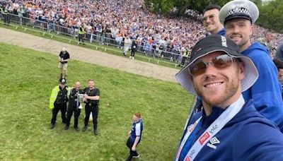 Officer's 'once in lifetime' photo with footballers